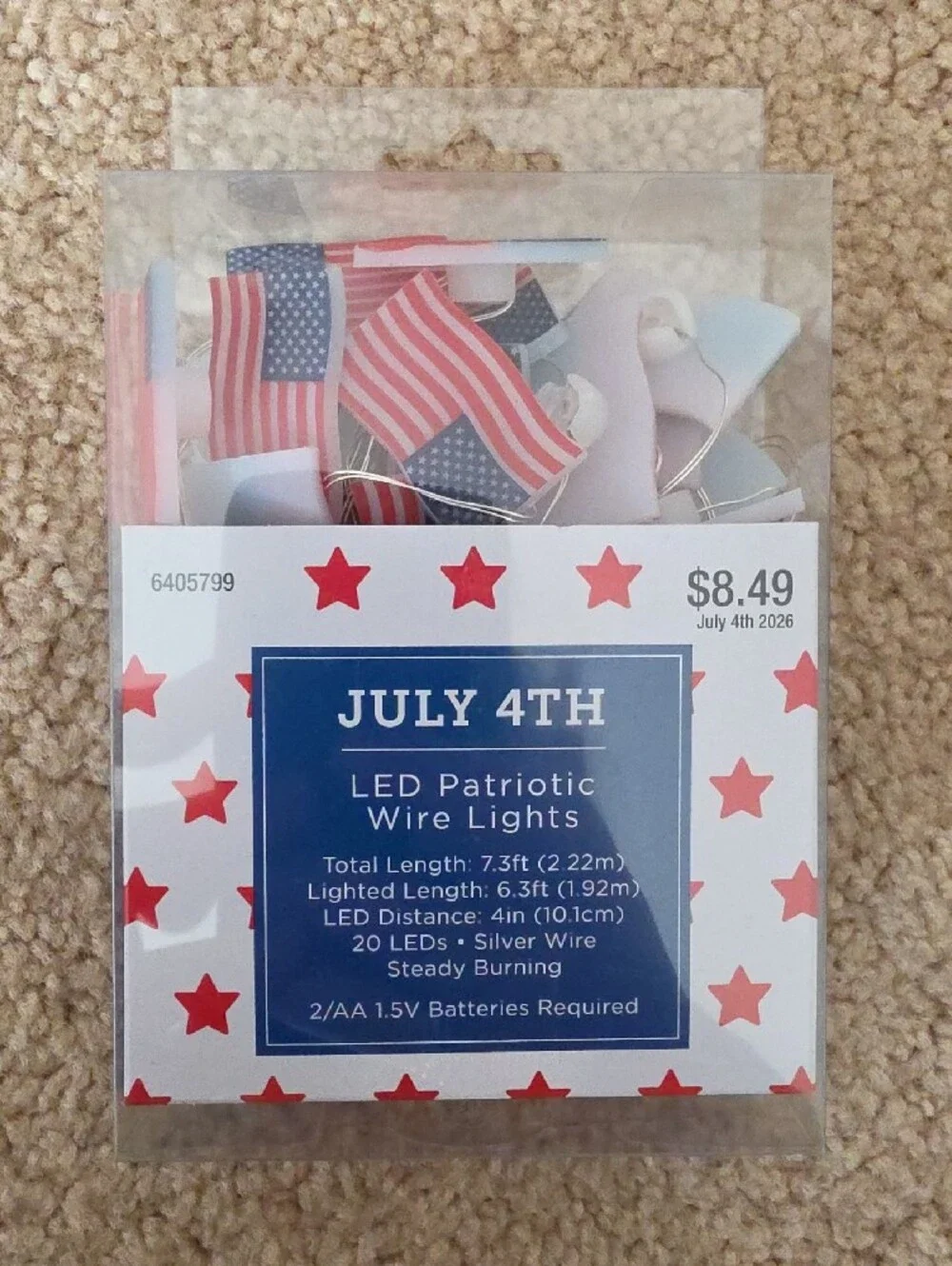 July 4th Patriotic Star Decorations - Red, White & Blue